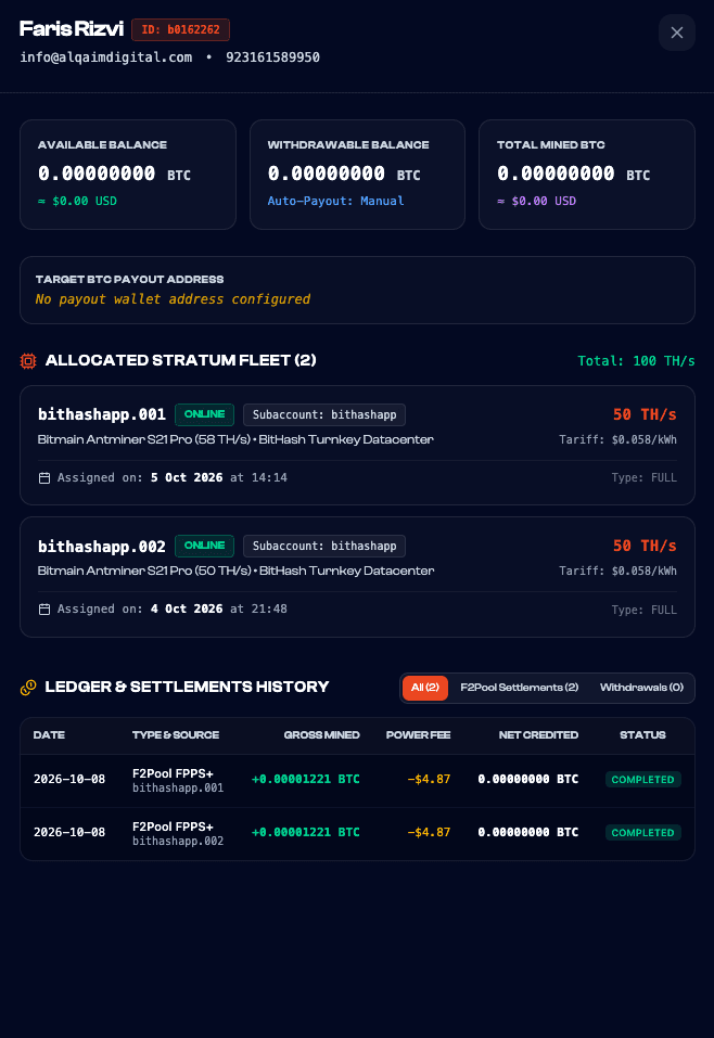 Client Stratum Payout Ledger and On-Chain Verification