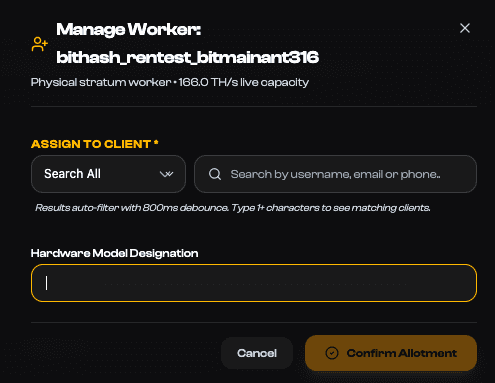 Subaccount Assignment and Wallet Verification Modal
